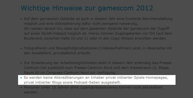 Gamescom - Keine Akkreditierung mehr für Privatleute